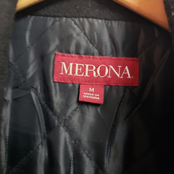 Merona - black wool mix P-coat - M - Picture 4 of 8